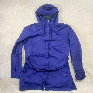 Columbia Sportswear Women's XL Purple Hooded Lightweight Belted Rain Jacket